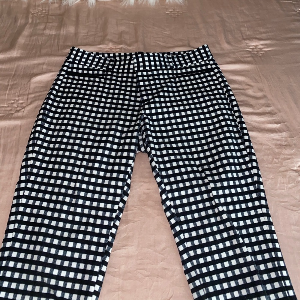 banana republic straight leg pants in gingham